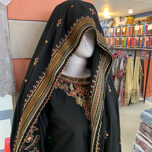 Luxury Black Embroidered Ready-Made 3 Piece Suit | All-Season Formal Wear