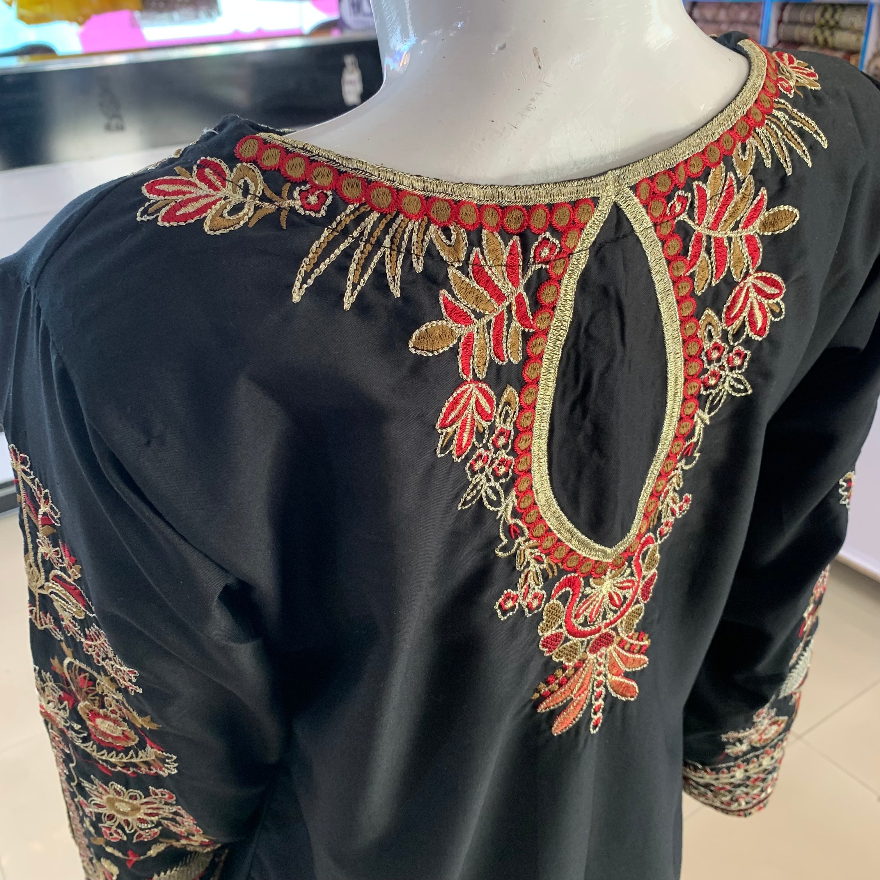 Luxury Black Embroidered Ready-Made 3 Piece Suit | All-Season Formal Wear