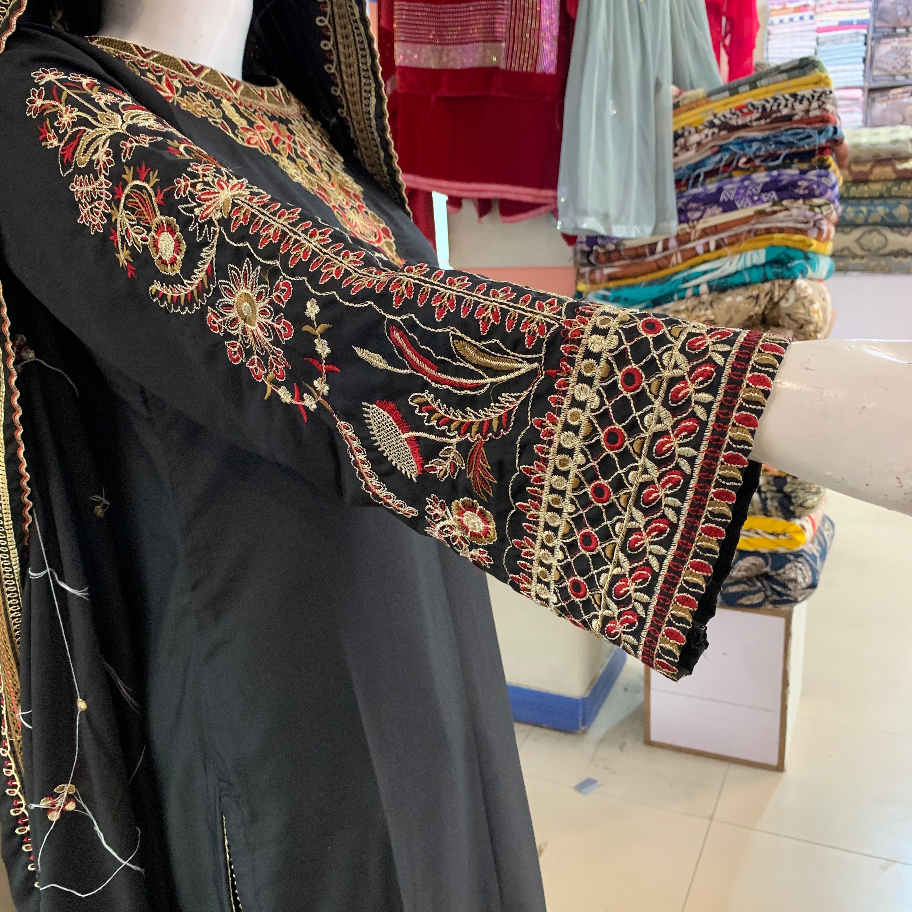 Luxury Black Embroidered Ready-Made 3 Piece Suit | All-Season Formal Wear