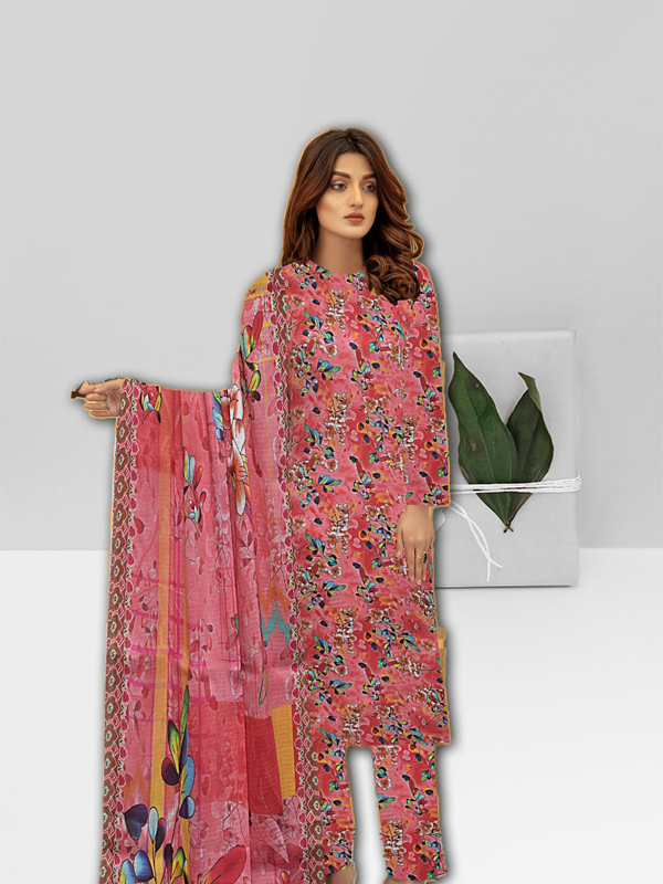 3-Piece Digital Printed Bana Dora Lawn Suit