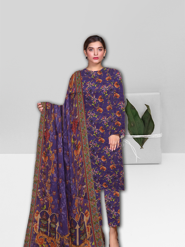 3-Piece Digital Printed Bana Dora Lawn Suit